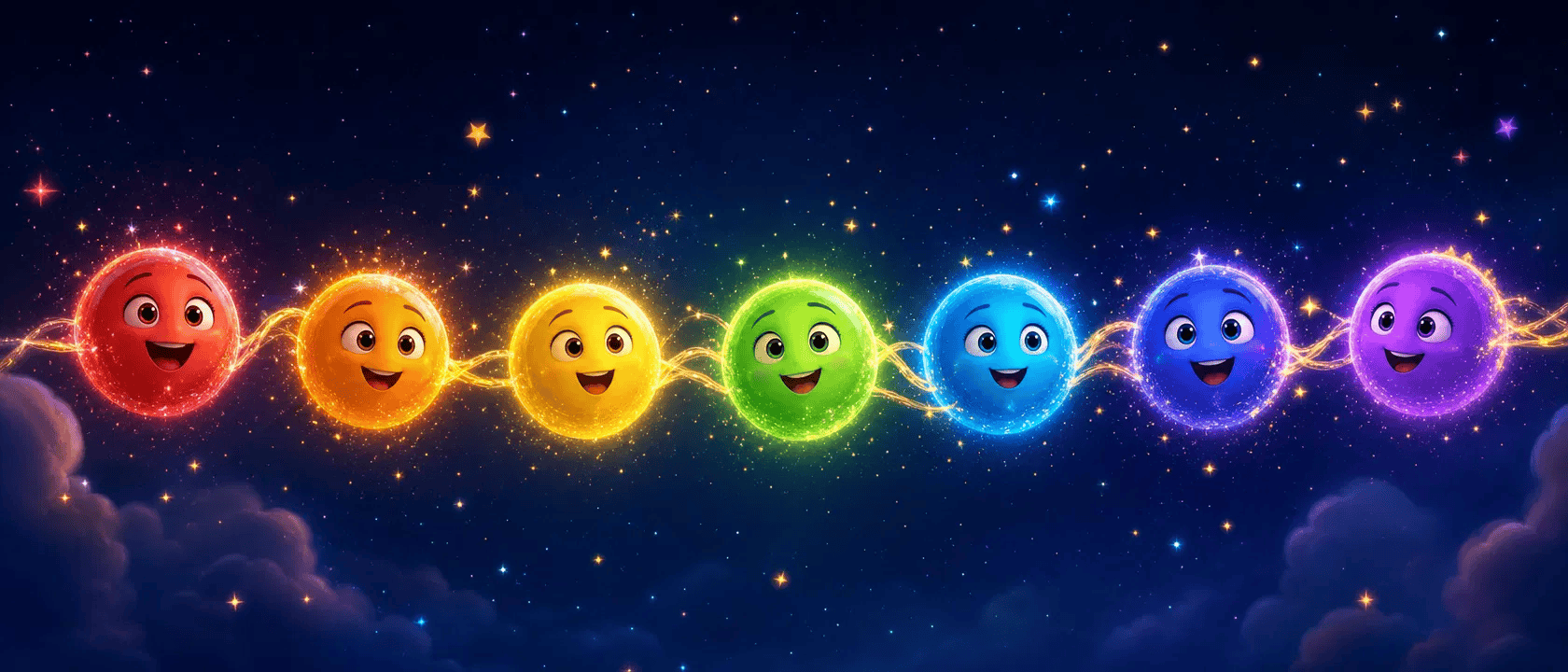 Rainbow orb representing connected Mnemply learning pathways